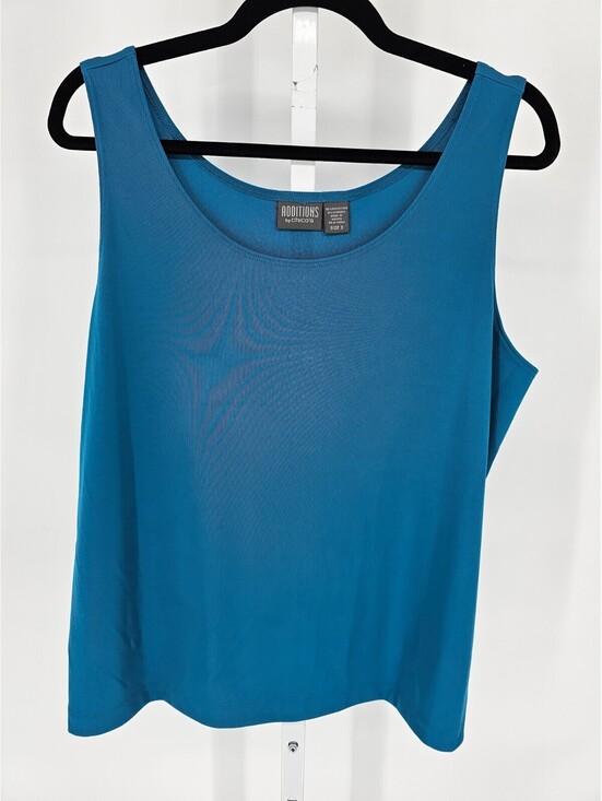 Chico's Tops - Additions by Chicos Womens Sz 3 (XL) Slinky Knit Tank Top Dark Teal Blue